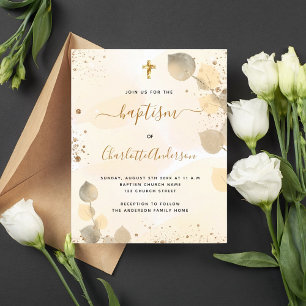 Budget baptism eucalyptus greenery golden adult