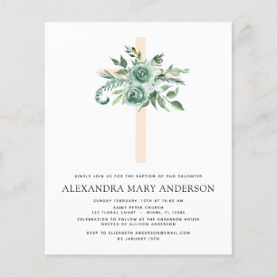 Budget Baptism Floral Greenery Sage Eucalyptus Flyer
