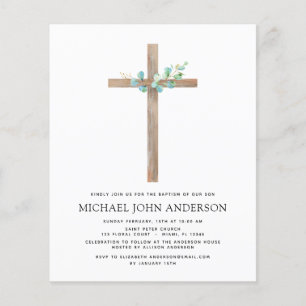 Budget Baptism Greenery Sage Eucalyptus Flyer