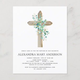 Budget Baptism Greenery Sage Eucalyptus Flyer