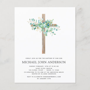 Budget Baptism Greenery Sage Eucalyptus Flyer