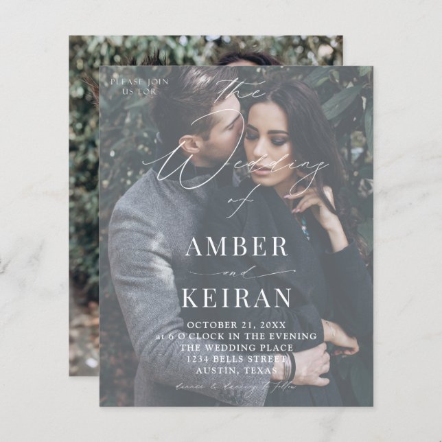 Budget Barely There Shades - Photo Wedding (Front/Back)