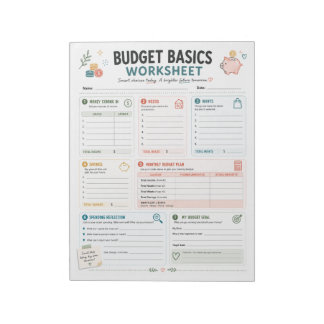 Budget Basics Worksheet Notepad