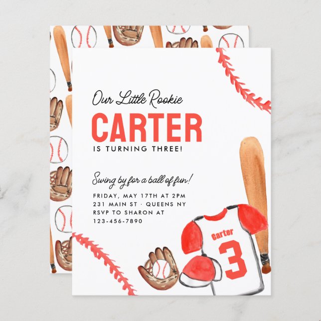 Budget Bat Glove Sports Shirt Baseball Birthday (Front/Back)