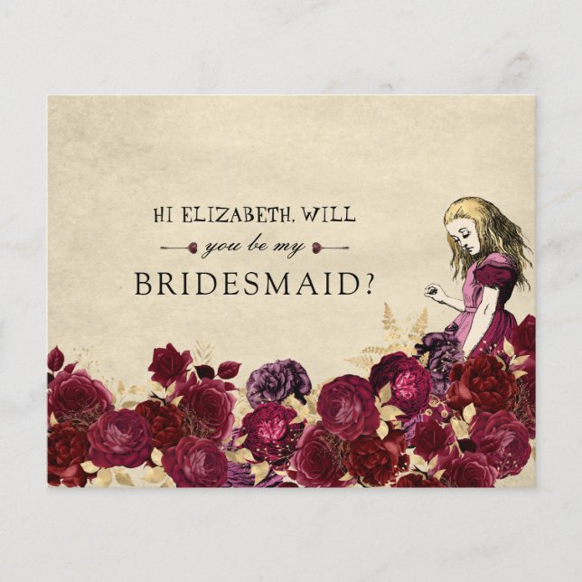 BUDGET Be My Bridesmaid Red Alice in Wonderland (Front)