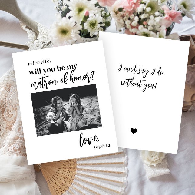 Budget be my matron of honour photo proposal card (Creator Uploaded)