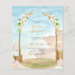 BUDGET Beach Coastal Bridal Shower Invitation Flye Flyer<br><div class="desc">Beautiful watercolor illustrated beach themed wedding bridal shower invitation perfect for your summer destination, elopment, wedding ceremony, reception wedding. This item is our lowest priced budget value paper type. Use your TRANSFER option to change your paper/card type. SEMI-GLOSS sheets offer a good value option, with 5x7 flat cards presenting the...</div>