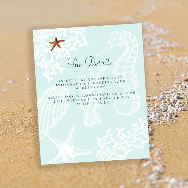 Budget beach destination wedding details insert  (Creator Uploaded)