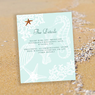 Budget beach destination wedding details insert