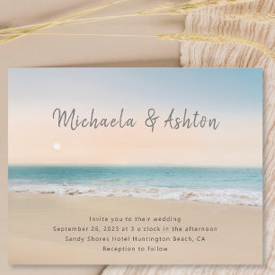 Budget Beach Destination Wedding Invitation