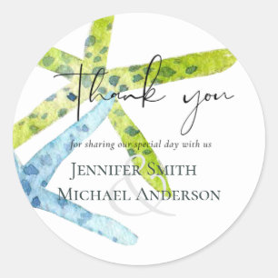 BUDGET BEACH Sea Ocean Life Wedding\ Classic Round Sticker