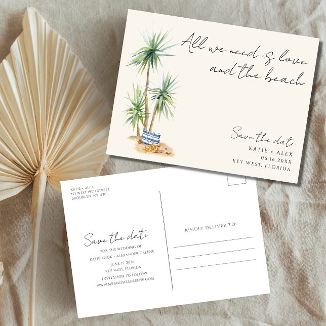 Budget Beach Wedding Save The Date Announcement Postcard (Creator Uploaded)