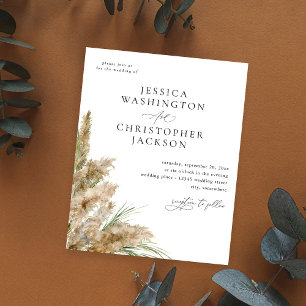 Budget Beachy Boho Pampas Grass Wedding  Flyer