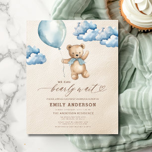 Budget Bearly Wait Neutral Blue Boy Baby Shower