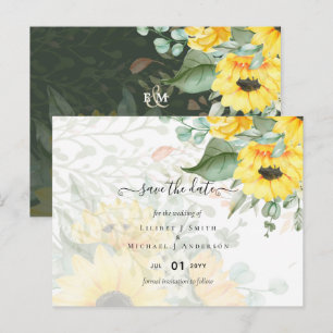 Budget Beautiful SUNFLOWERS GREENERY Wedding Postcard