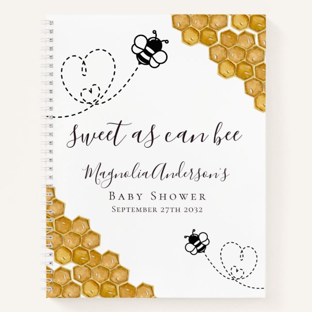 Budget Bee Baby Shower Guestbook Notebook (Front)