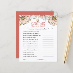 Budget Bee Guess Who Mum or Dad Baby Shower Game