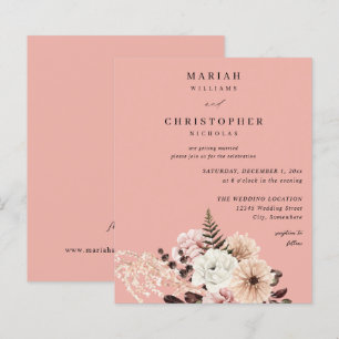 Budget Beige & Blush Pink Rustic Floral Wedding PK