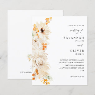 Budget Beige & Orange Floral Wedding