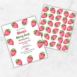 Budget Berry First Birthday 1st Birthday Invite 