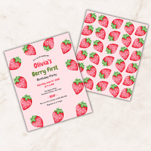 Budget Berry First Birthday 1st Birthday Invite 