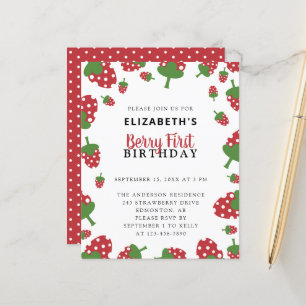 Budget Berry First Birthday Cute Strawberry Girl