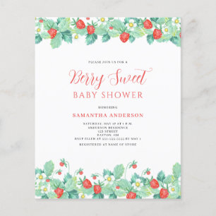 Budget Berry Sweet Baby Shower Invitation  Flyer