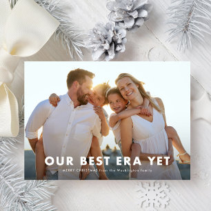 Budget Best Era Yet Minimal Simple Three Photo Holiday Card