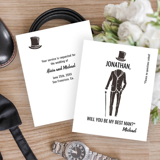 Budget Best Man Groomsman funny proposal card (Creator Uploaded)