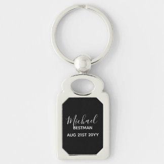 BUDGET Bestman Groomsman GIFTS Classic Black Key Ring