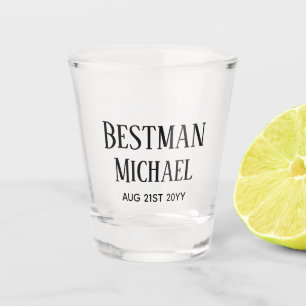 BUDGET Bestman Groomsman GIFTS Classic Black Shot Glass