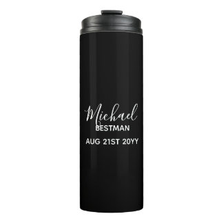 BUDGET Bestman Groomsman GIFTS Classic Black Thermal Tumbler