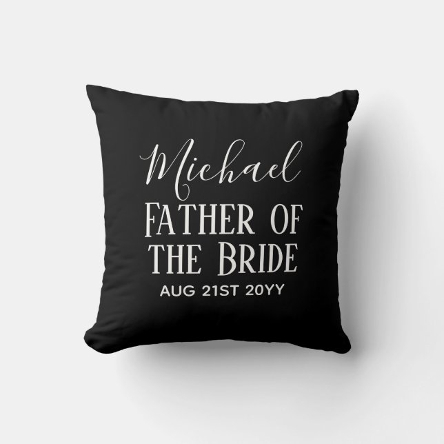 BUDGET Bestman Groomsmen Gifts Black White Cushion (Front)