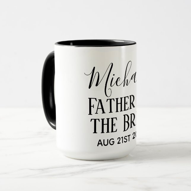 BUDGET Bestman Groomsmen Gifts Black White Mug (Front Left)