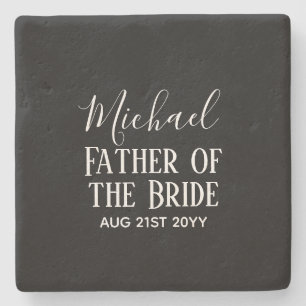 BUDGET Bestman Groomsmen Gifts Black White Stone Coaster