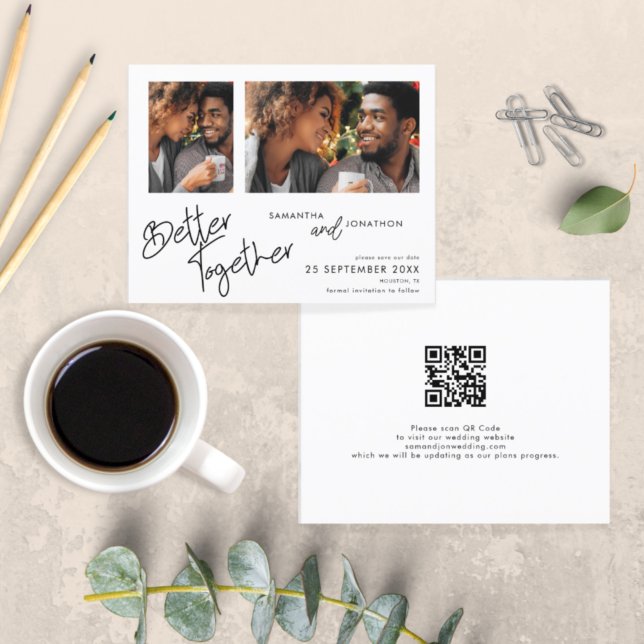 Budget Better Together 2 Photo QR Code Save Date (Creator Uploaded)