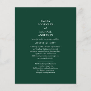 BUDGET Bilingual Double Sided Wedding Boda Green   Flyer