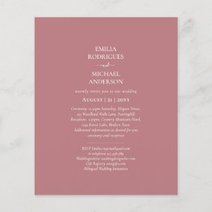 BUDGET BILINGUAL Double-Sided WEDDING Dusty Rose   Flyer