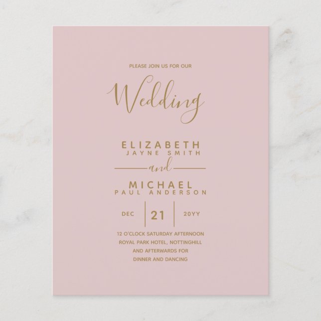 Budget Bilingual Spanish BODA English Wedding Flyer (Front)