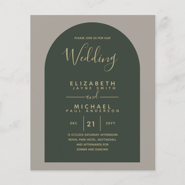 BUDGET Bilingual Spanish Boda English Wedding Flyer (Front)