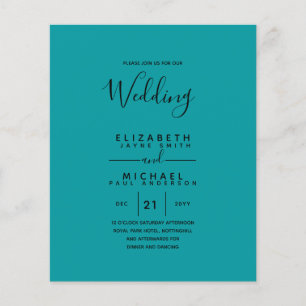 BUDGET Bilingual Spanish Boda English Wedding Flyer