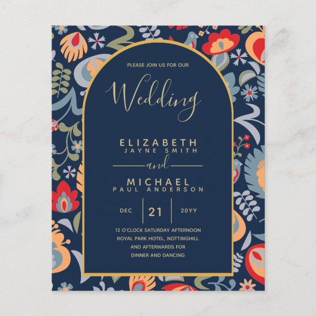BUDGET Bilingual Spanish English Boda Wedding (Front)