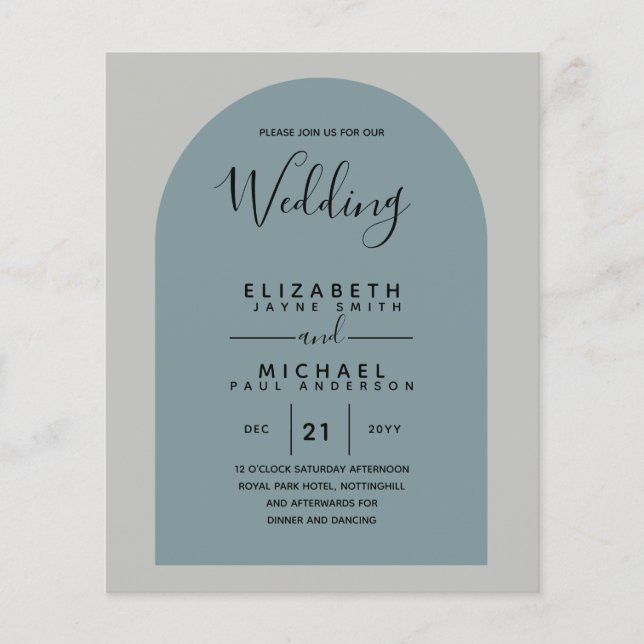 BUDGET Bilingual Spanish English Boda Wedding Flyer (Front)