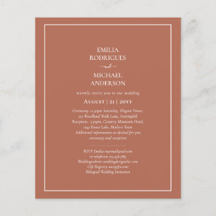BUDGET Bilingual Wedding Boda Terracotta Modern  Flyer