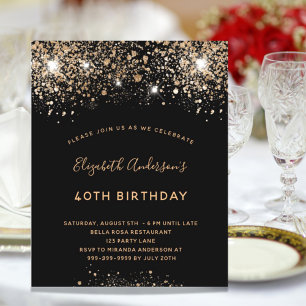 Budget Birthday black gold glitter sparkle chic