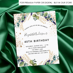 Budget birthday eucalyptus greenery glitter