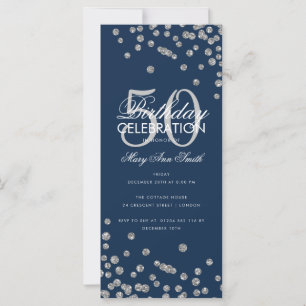 Budget Birthday Glitter Confetti Silver & Navy