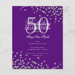 Budget Birthday Glitter Confetti Silver Purple 