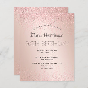 Budget Birthday Glitter Rose Gold Metal