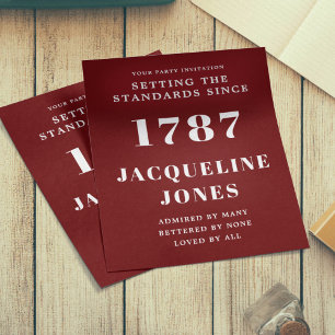 Budget Birthday Invitation Red White  Flyer